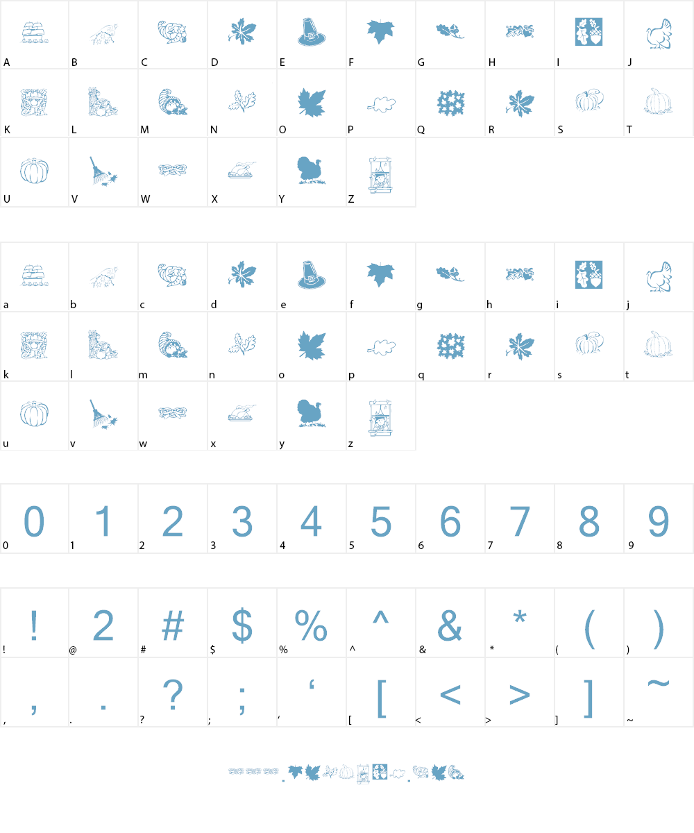 KR Harvest Dings Font Character